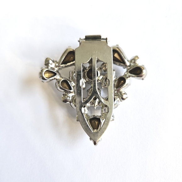 1930s Art Deco Clear Diamante Rhinestone Fur Dress Clip Pat. 1801128 AE Waller - Picture 4 of 6